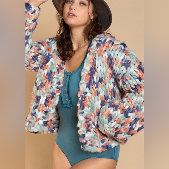 POL Sweaters - POL Multi Color Chunky Knit Handmade Sweater